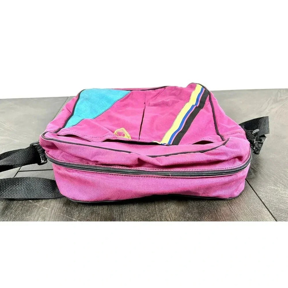 Vintage 80’s Hot Pink Teal Coleman Insulated Zip Cooler With Pockets And Strap - Picture 5 of 14